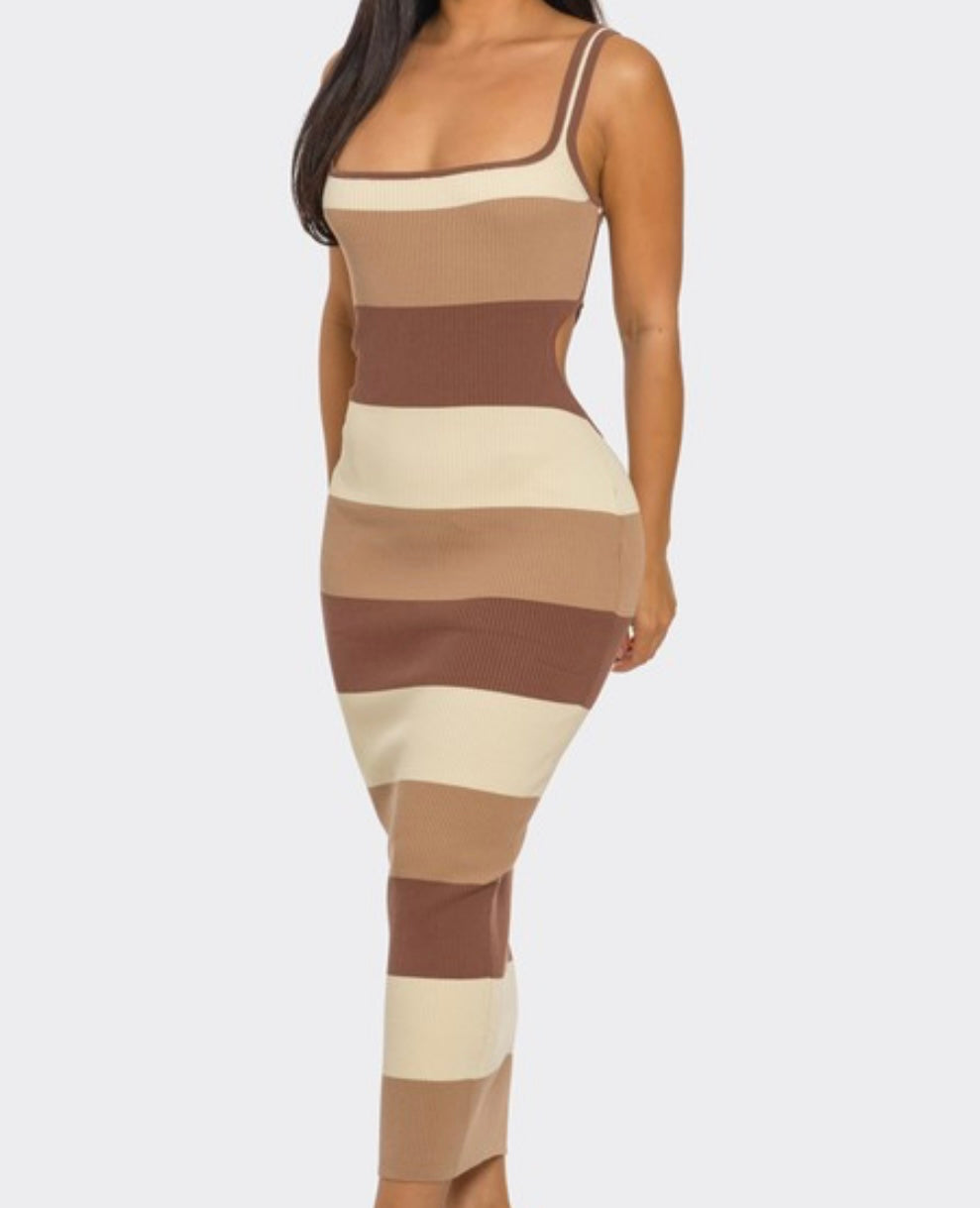Brown/Nude Mix Dress