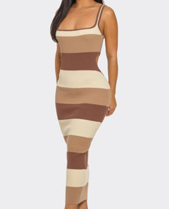 Brown/Nude Mix Dress