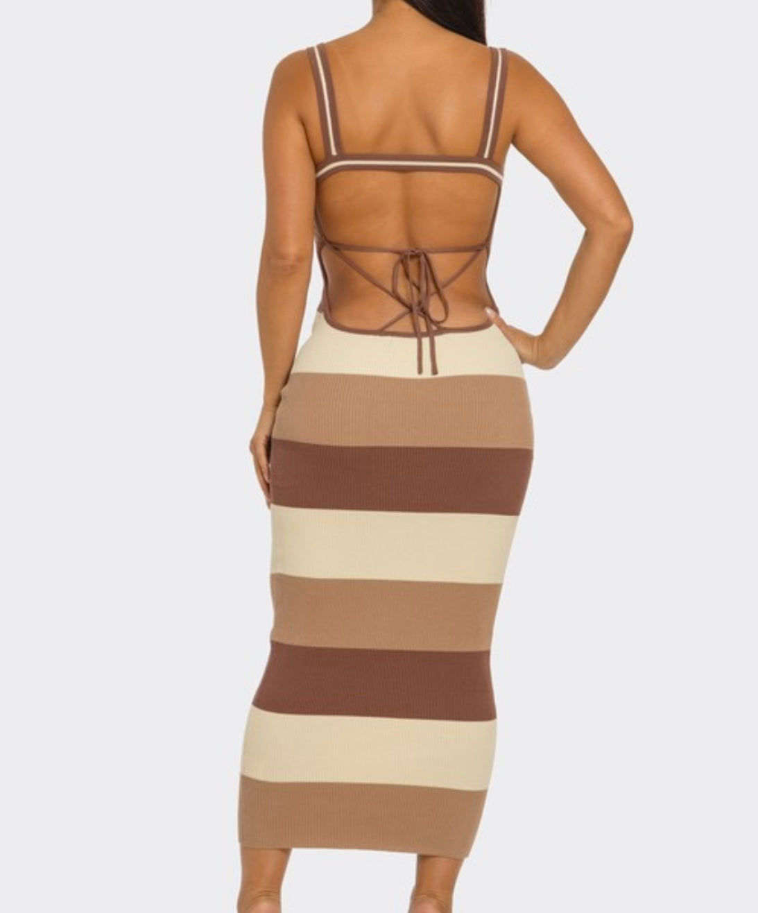 Brown/Nude Mix Dress