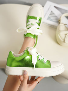 Metallic Green Sneakers
