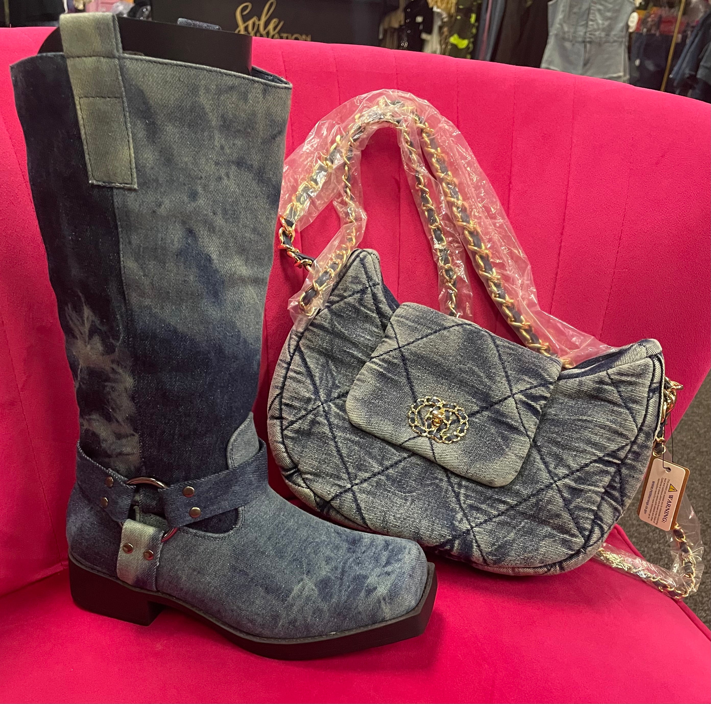 Denim Washed Boots