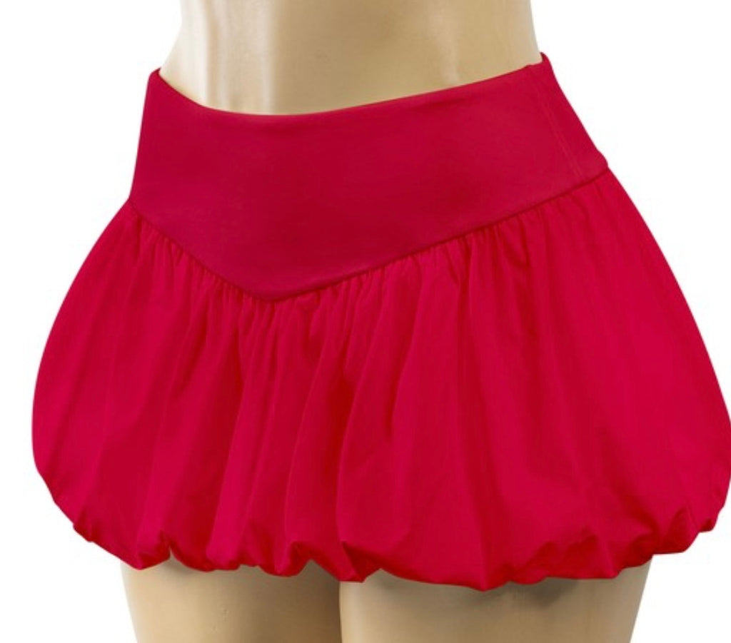 Red Puffer Mini Skirt