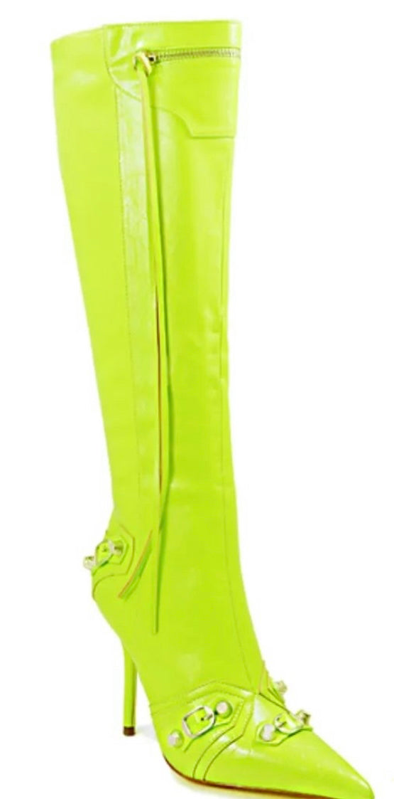 Lime Knee High Boots