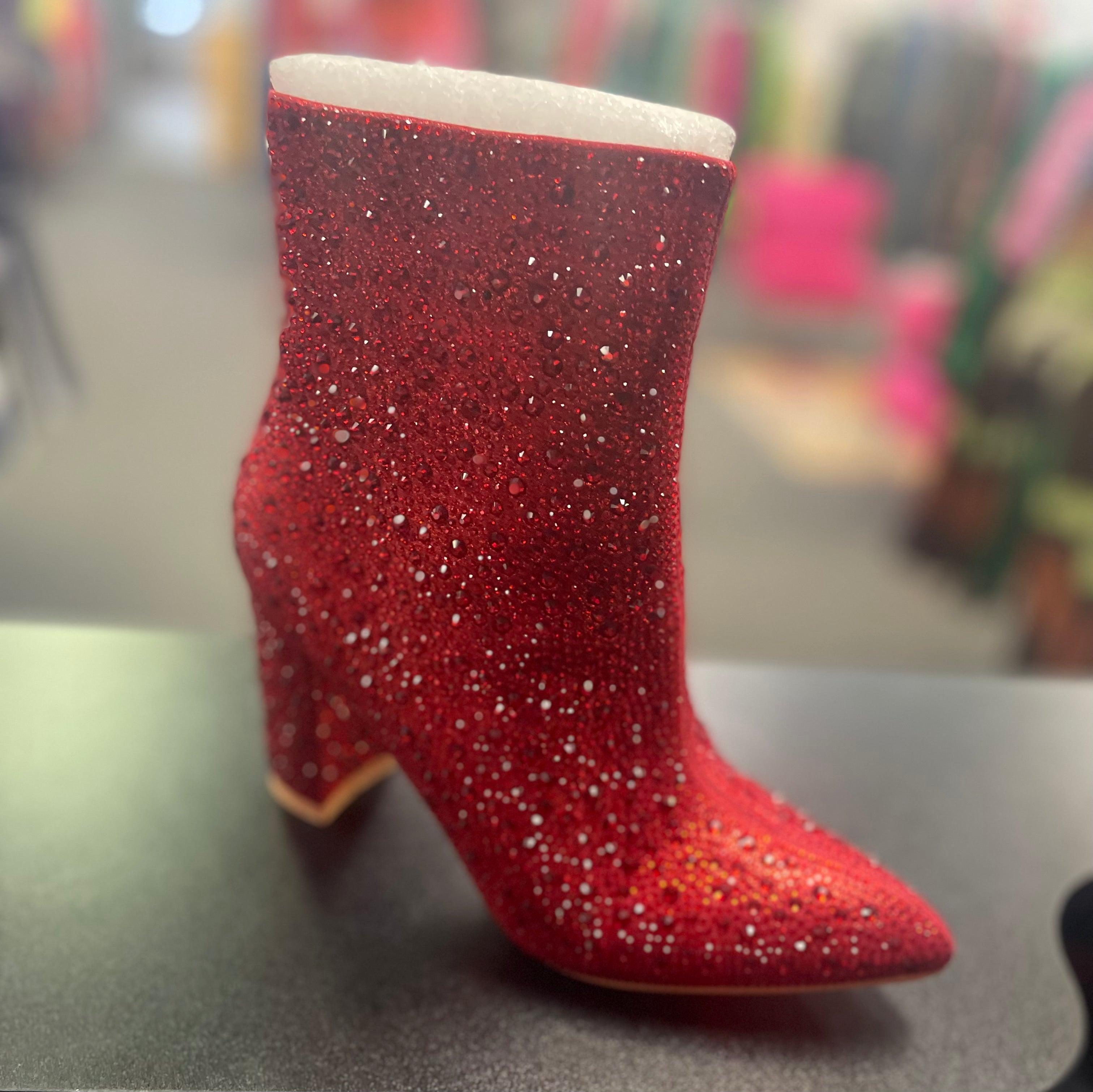 Red Bling Bootie