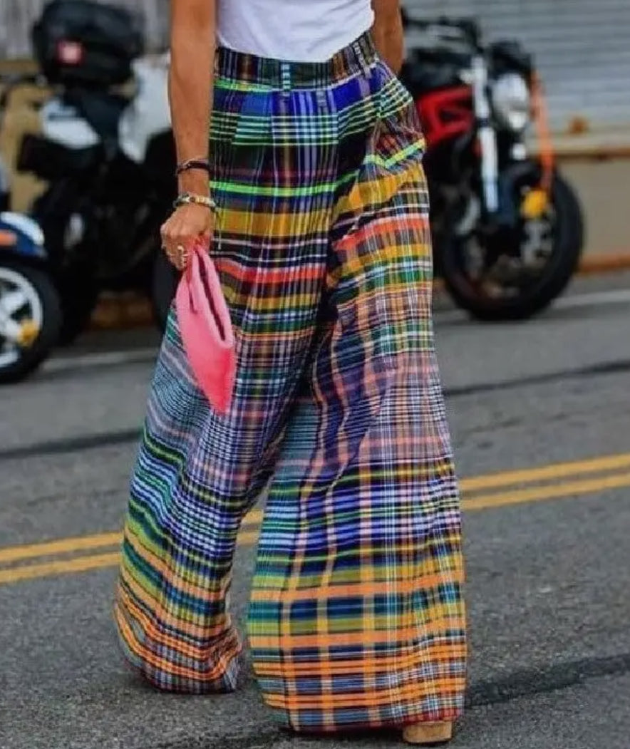 COLORFUL STRIPE PALAZZO PANTS