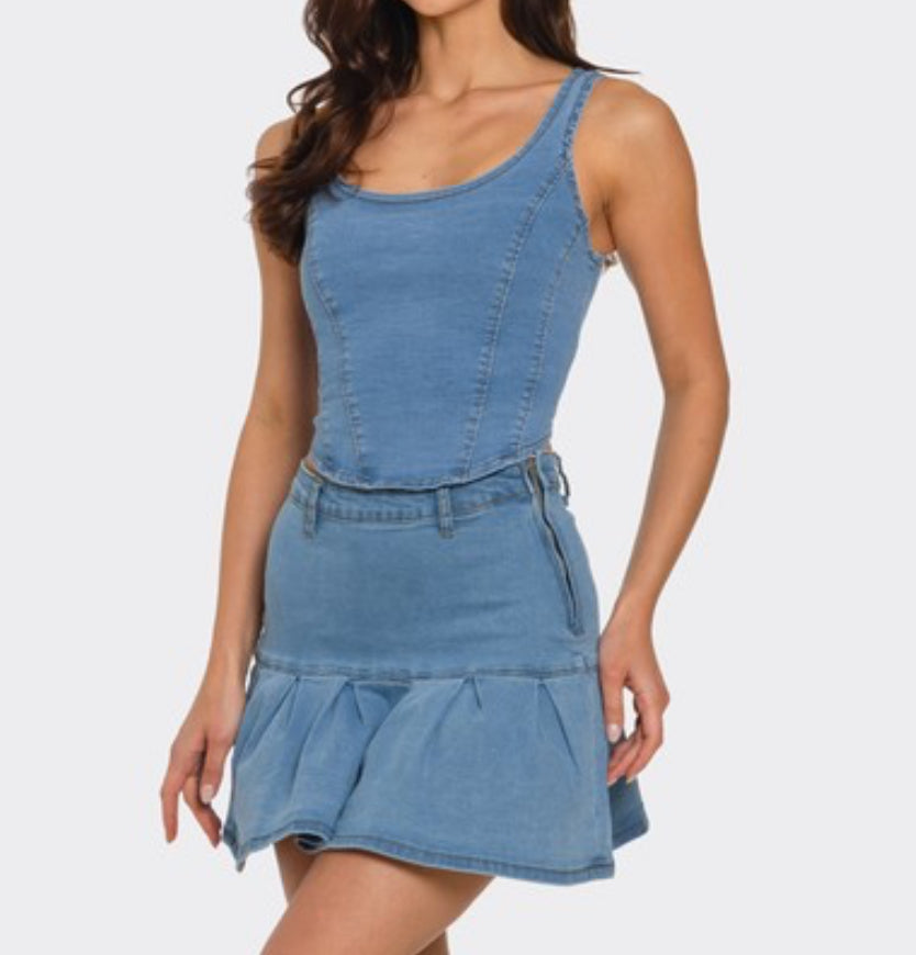 Denim Skirt Set