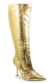 Gold Knee High Boots