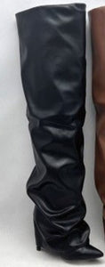 Black Thigh High Stiletto Boot