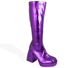 Purple Metallic Boots