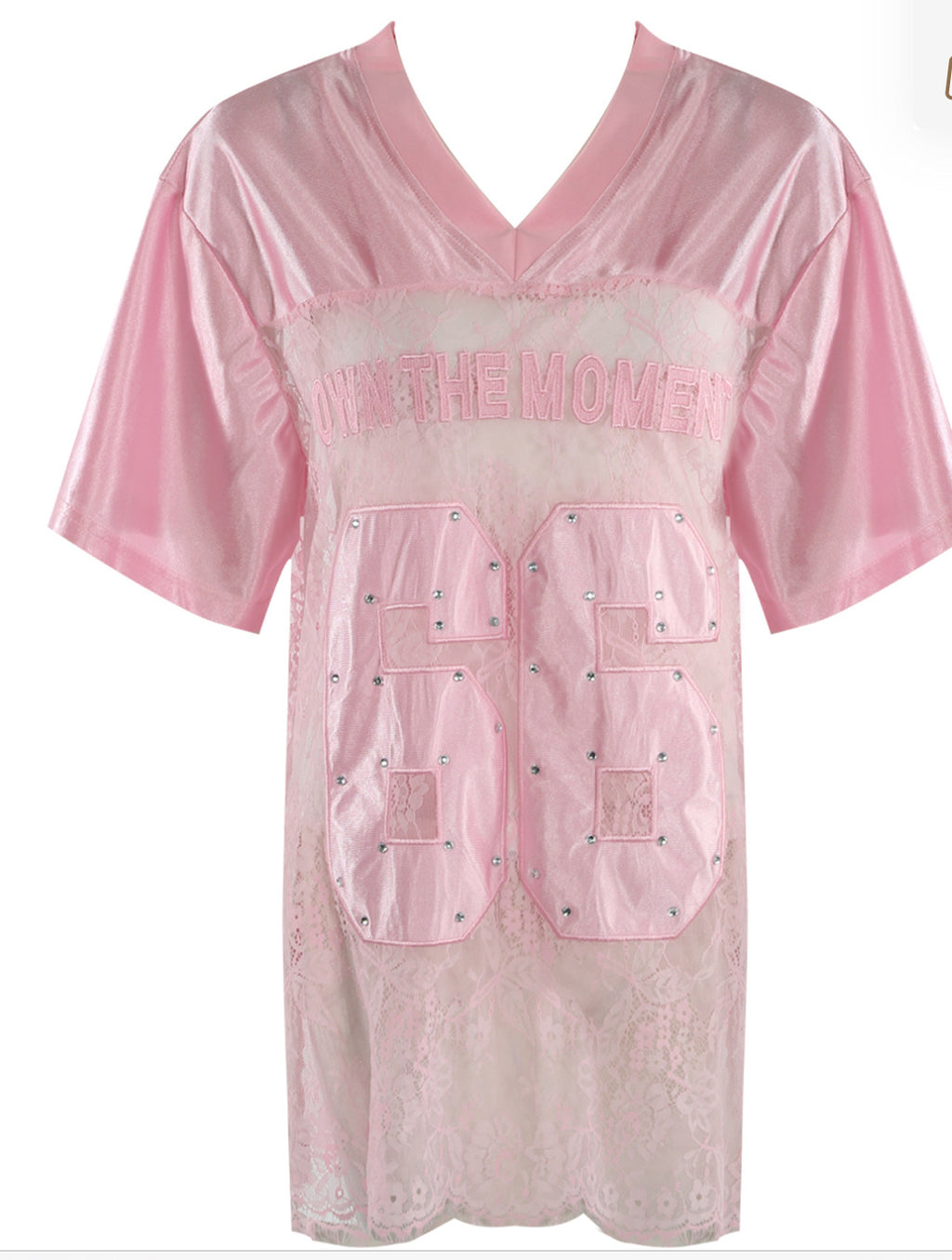 Pink Lace Bling Jersey