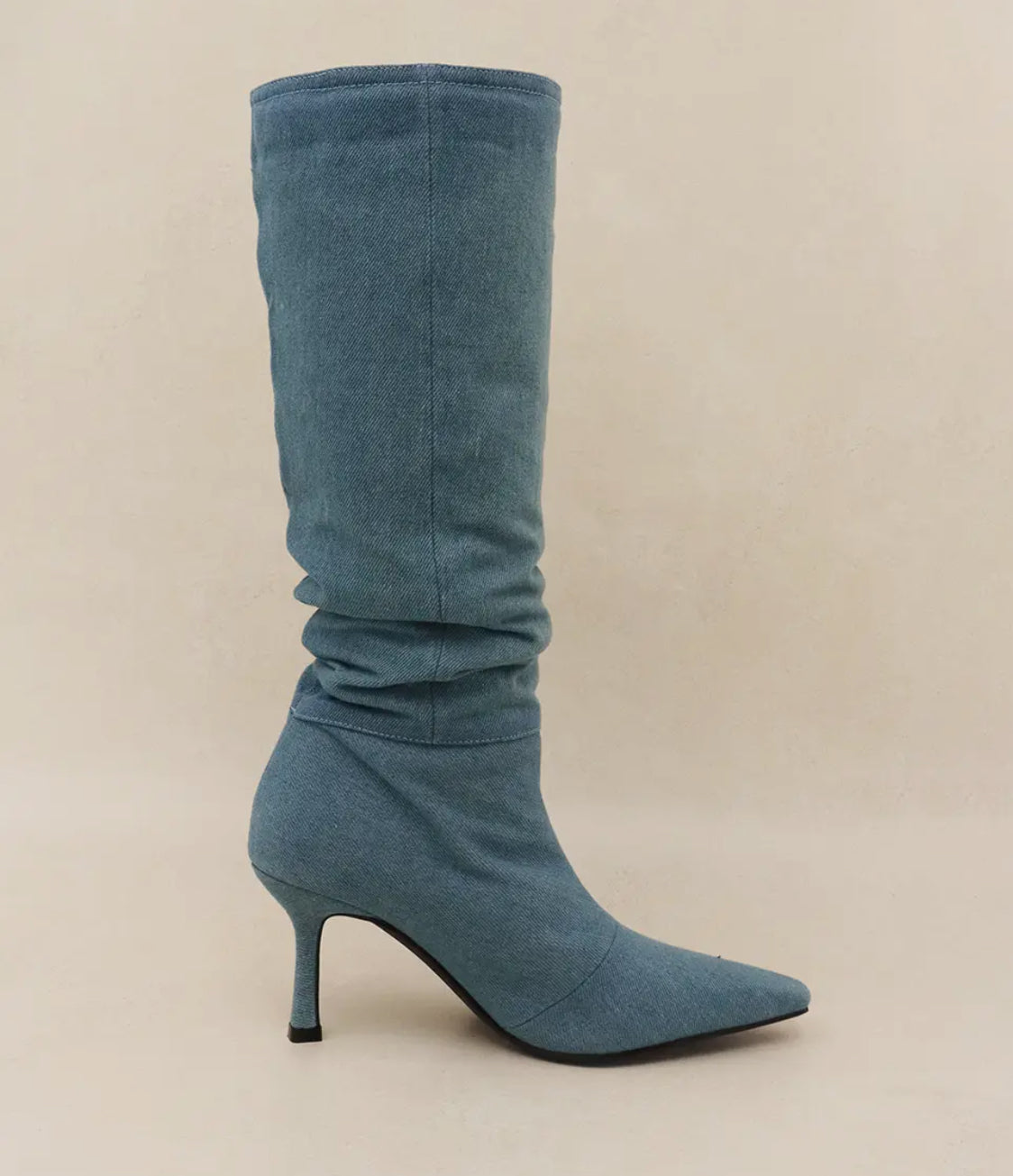 Denim Slouch Boots