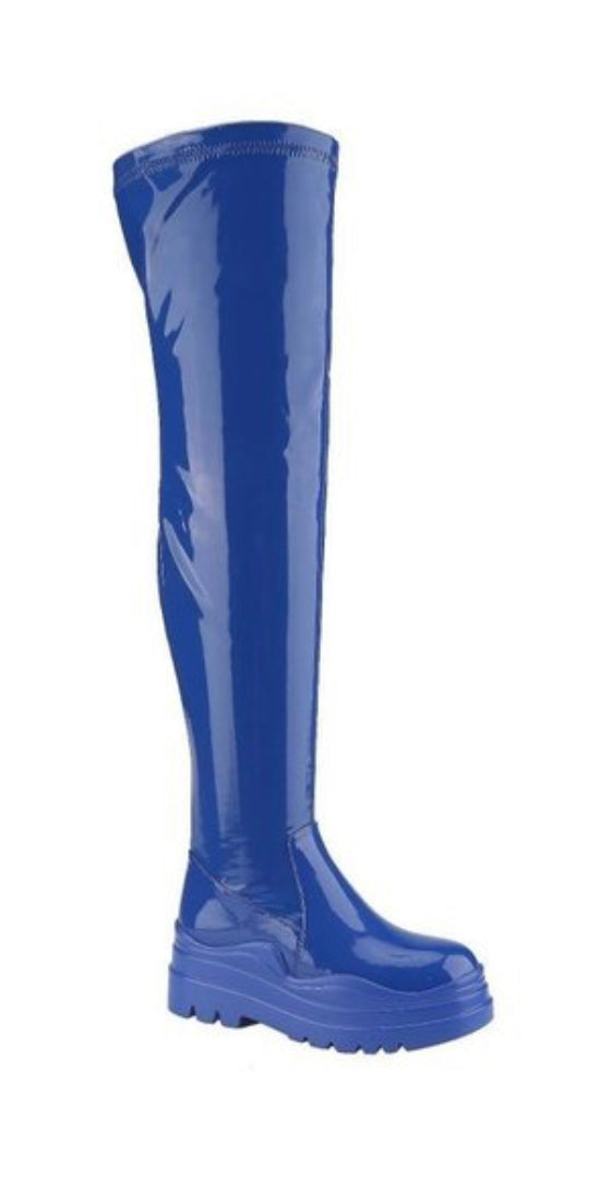 Royal Blue Patent Boots