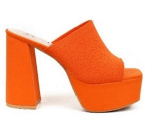 Orange Platform Heels