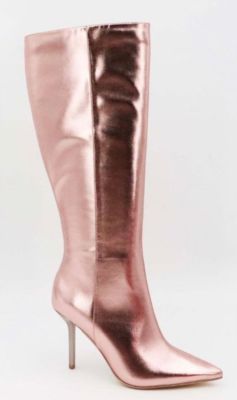 Light Pink Metallic Boots