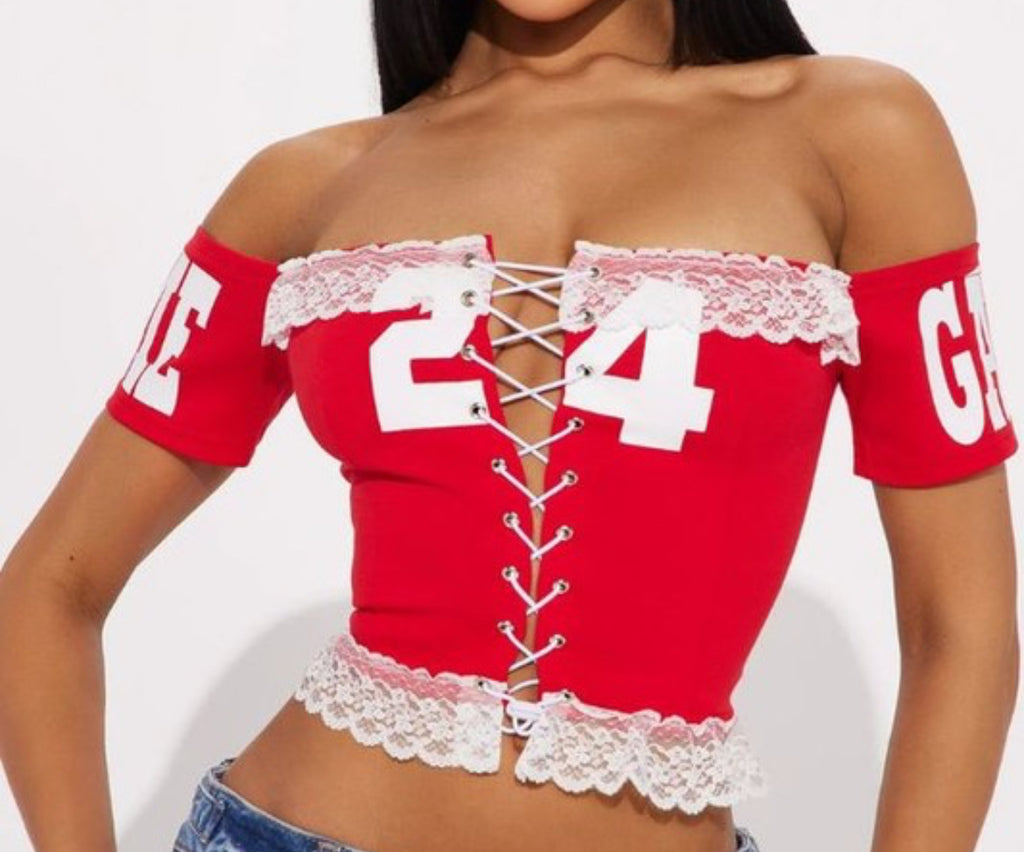 Red Lace Top
