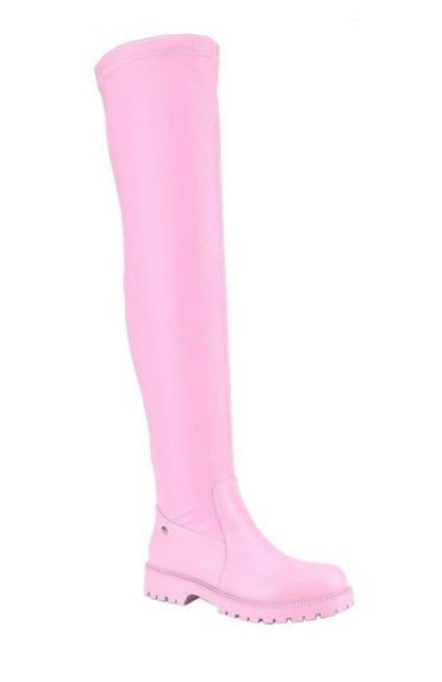 Pink Thigh High Boots