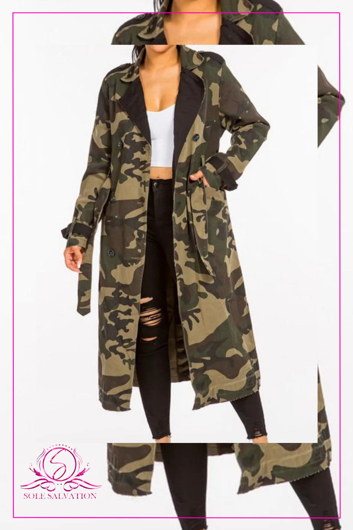 Camouflage Trench Jacket