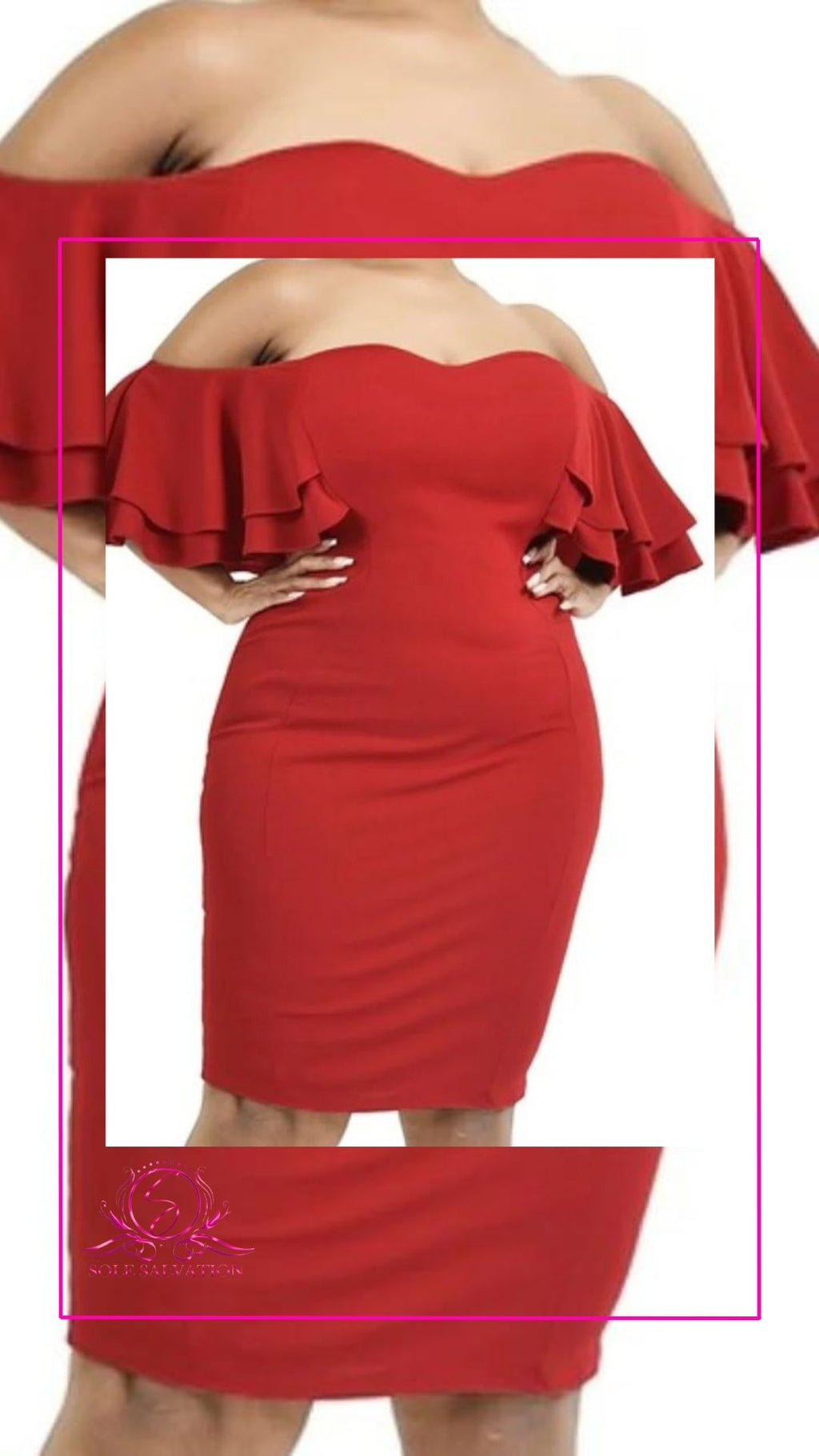 Red Off Shoulder Dress