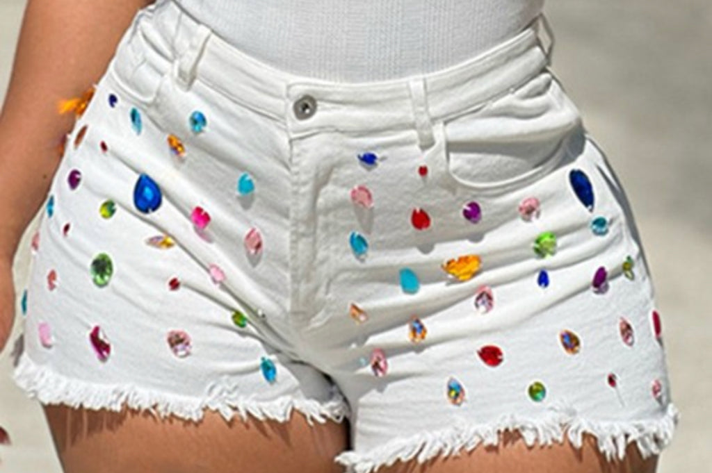 White Jewel Shorts